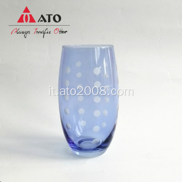 Blu chiaro vetro alto con colore spray e vetro